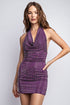 PURPLE COWL NECK OPEN BACK